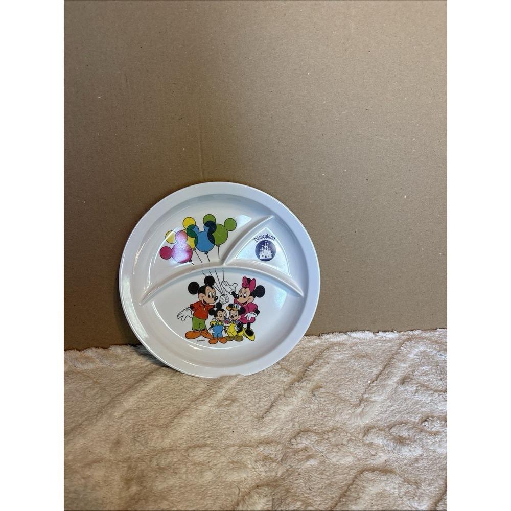 WDW Disney Vintage Melamine Mickey Mouse  Superware Children's Divided Plate